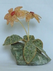 Zwei Blumen (± 14 cm) mit Rosenquarz